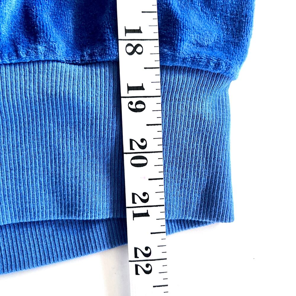 Picnik girls designer blue velour puff sleeve sweatshirt - Picture 4 of 7